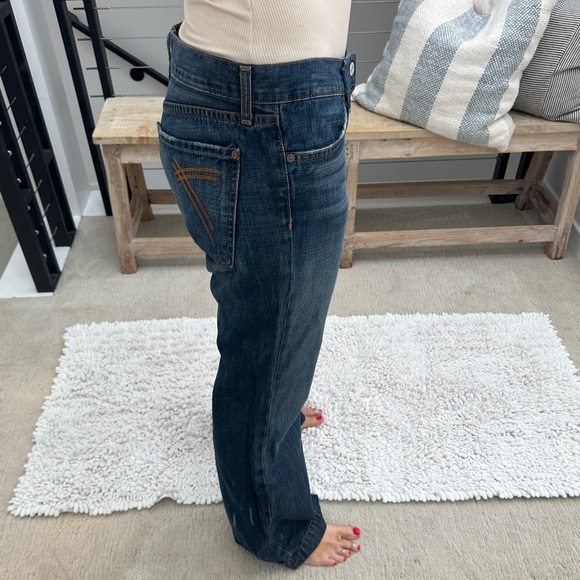 7 For All Mankind Dojo Flare Jeans Dark Wash Size 31 - Picture 6 of 13